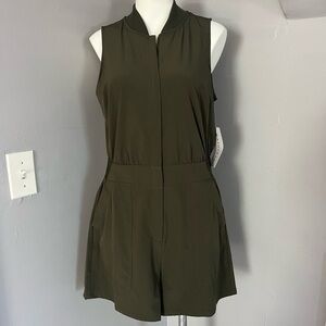 Athleta Dark Green Sleeveless Jumpsuit